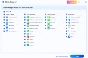 Select the Type of Data to Recover