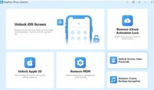 Step 1: Install and open the MagFone iPhone Unlocker on your computer. Connect your iPhone using a USB cable, then choose Unlock iOS Screen.
