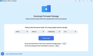 Step 3: The program will detect your device information. Confirm everything is correct, then click Download to get the necessary firmware.
