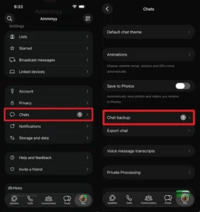 enable or check backup