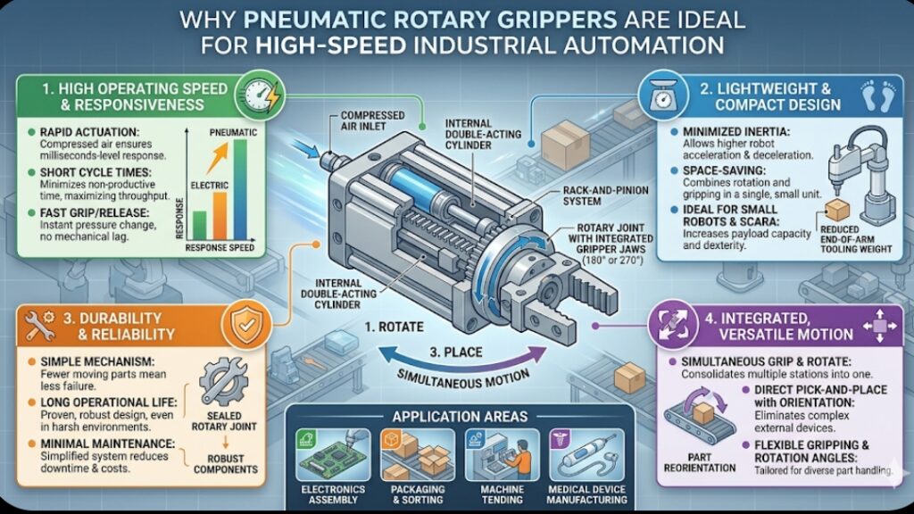 Why Pneumatic Rotary Grippers Are Ideal for High-Speed Industrial Automation